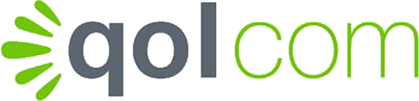 Qolcom logo in green and grey representing digital transformation